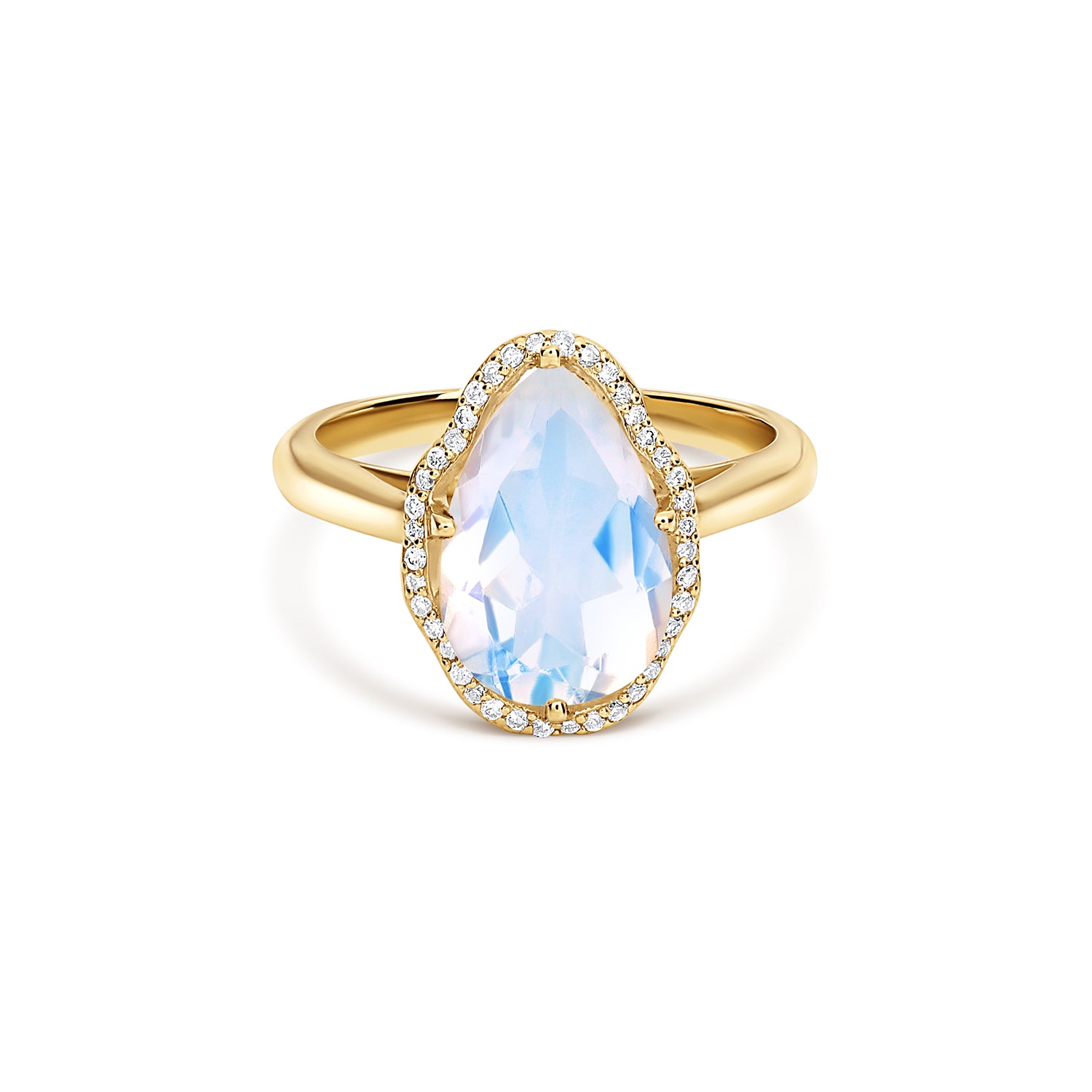 Anillo Glow Piedra Luna Azul