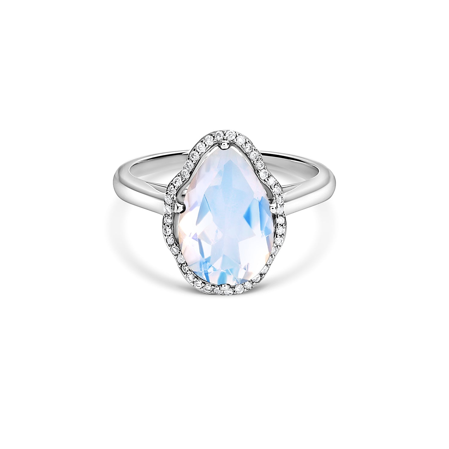 Anillo Glow Piedra Luna Azul