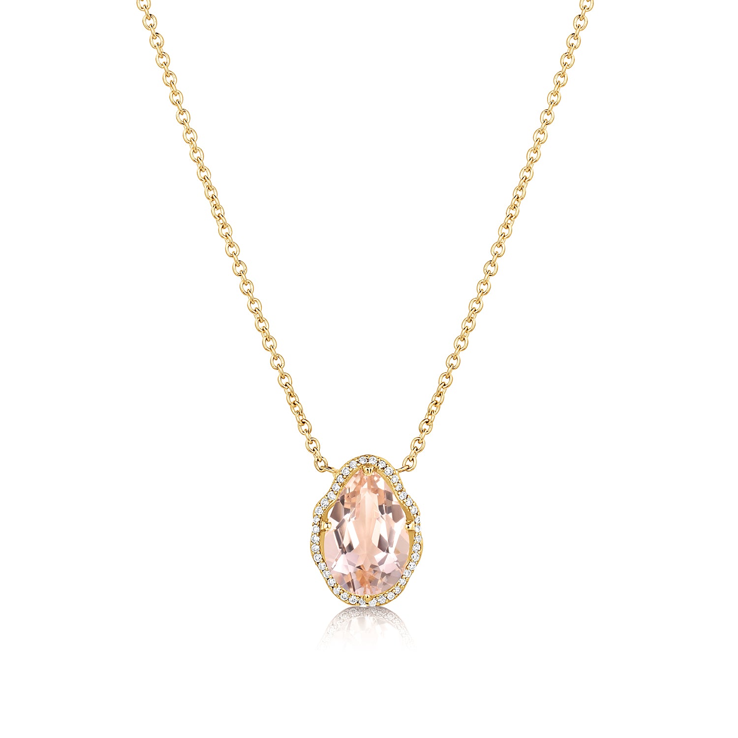 Glow Necklace Peach Morganite