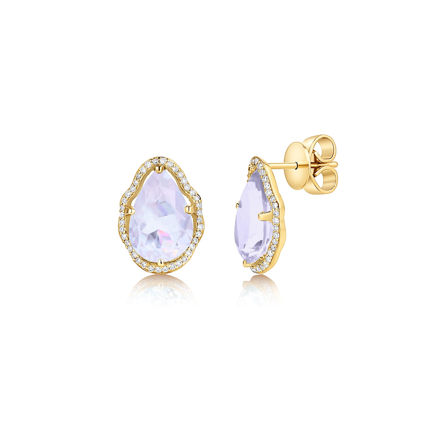 Aretes Glow Cuarzo Lavanda