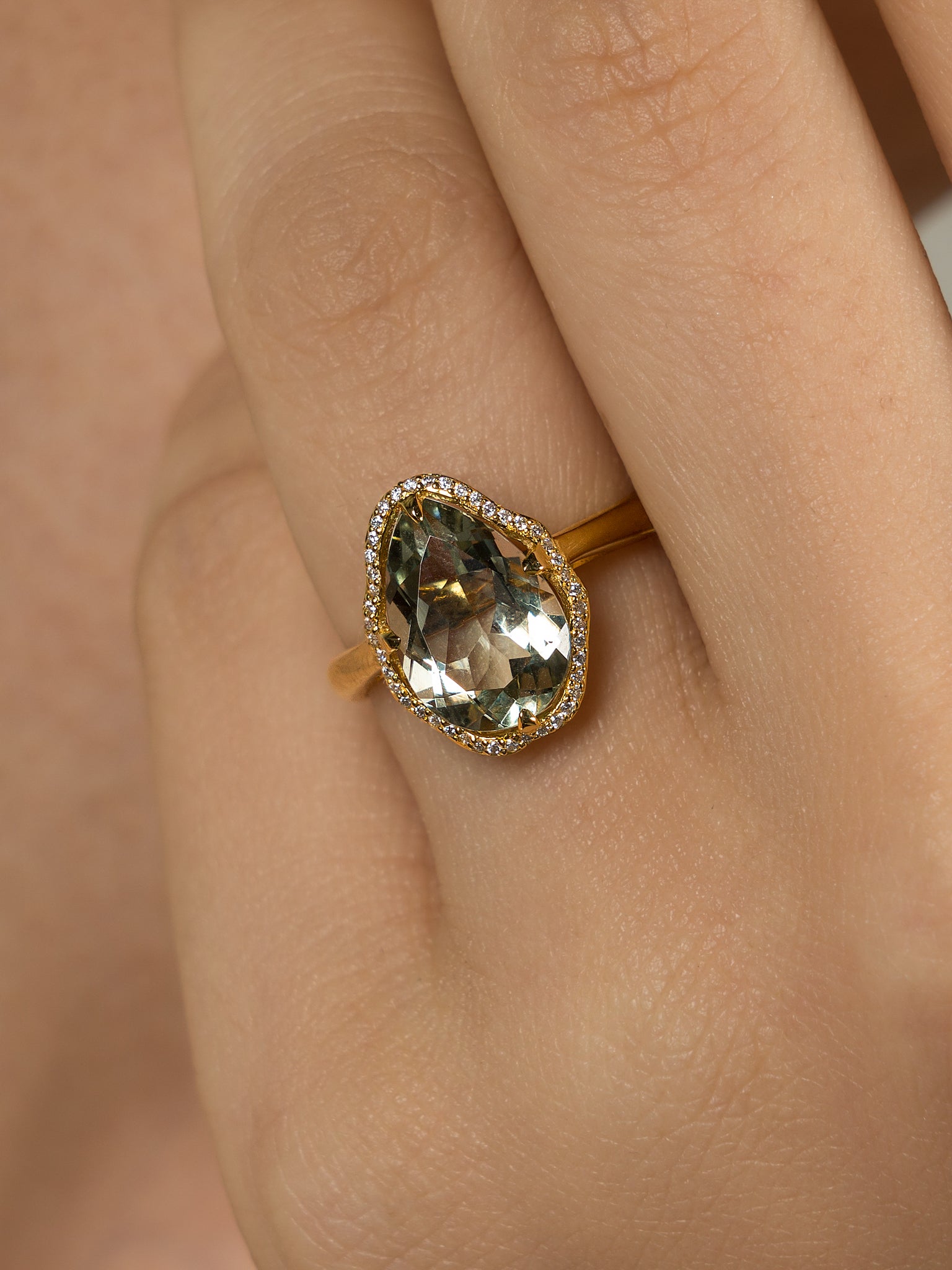 Anillo Glow Prasiolita
