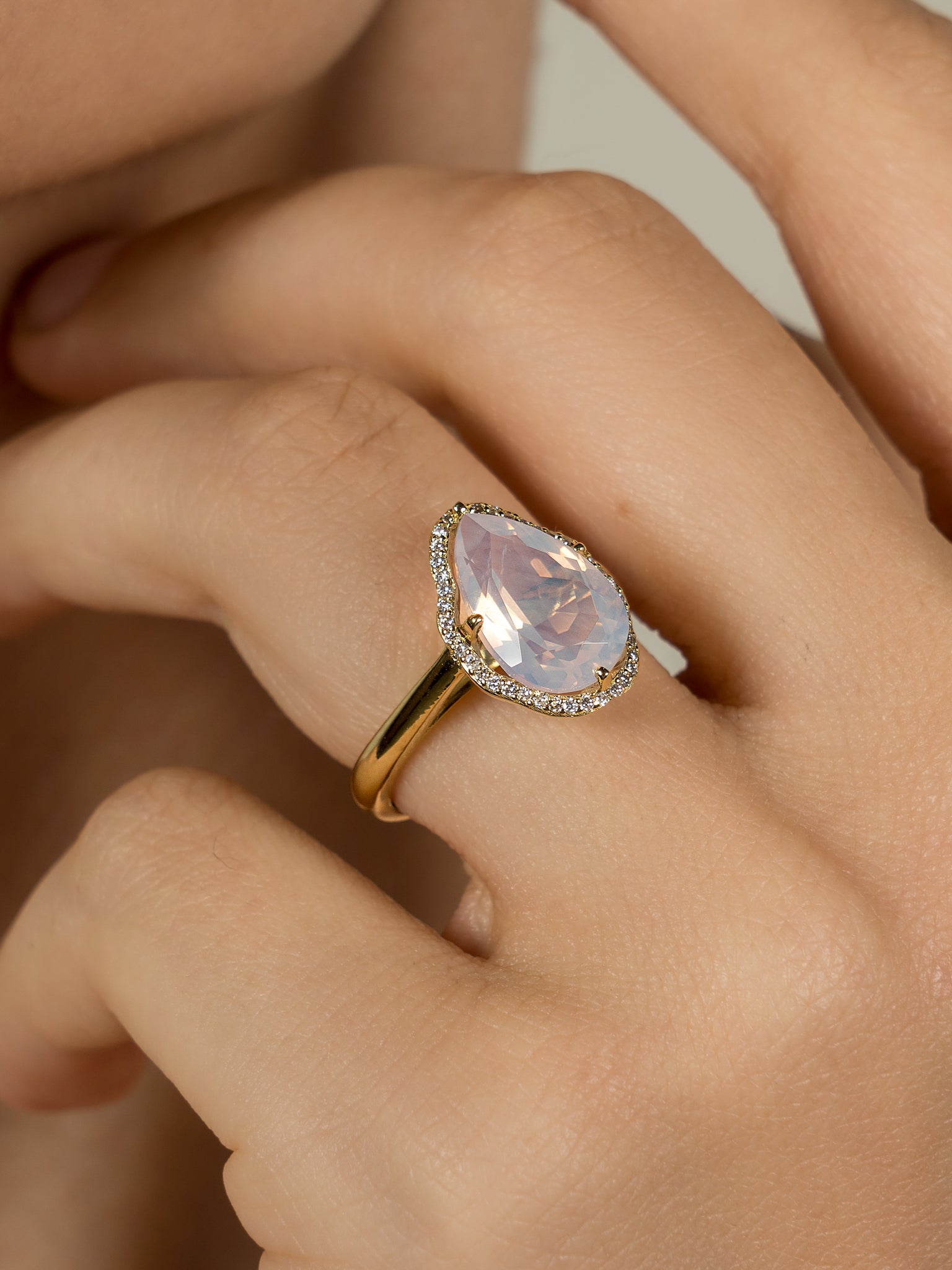 Glow Ring Peach Morganite