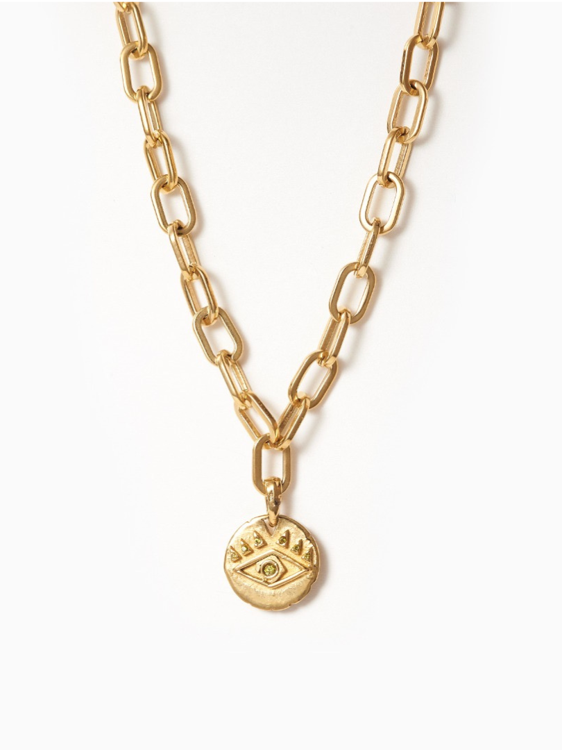 Protection Eye Chunky Necklace - Light Green