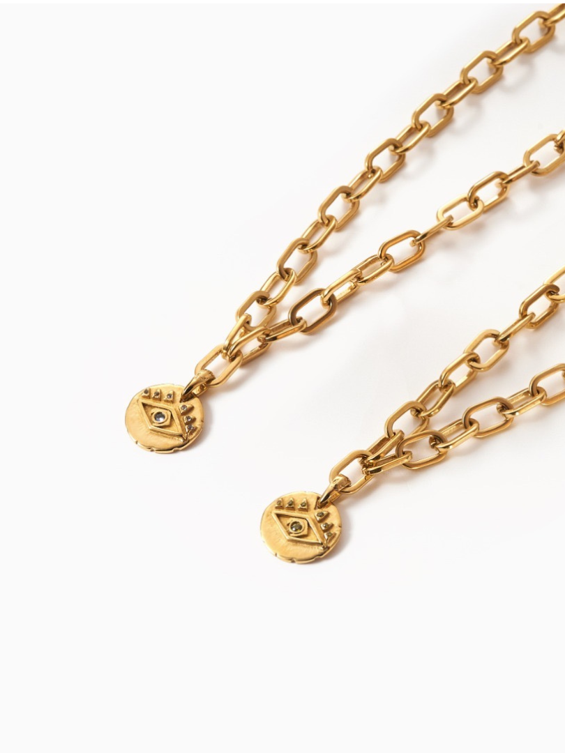 Protection Eye Chunky Necklace - Blue